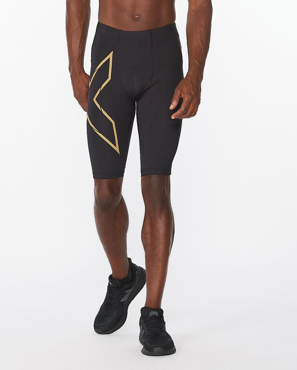 2xu Malaysia Light Speed Compression Shorts Black Gold Reflective Front