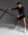 Men Core Compression Long Sleeve - BLACK/SILVER