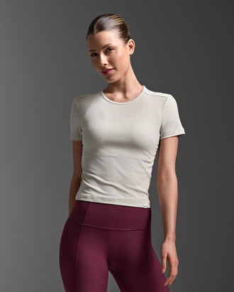 Fluid Ribbed Crop Tee