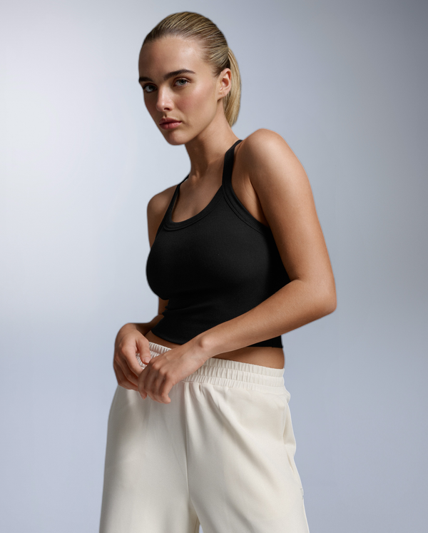 Fluid Tencel Rib Crop Singlet