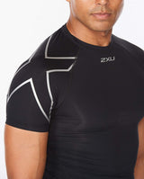 2xu Malaysia Core Compression Short Sleeve Black Silver Reflective Front Print