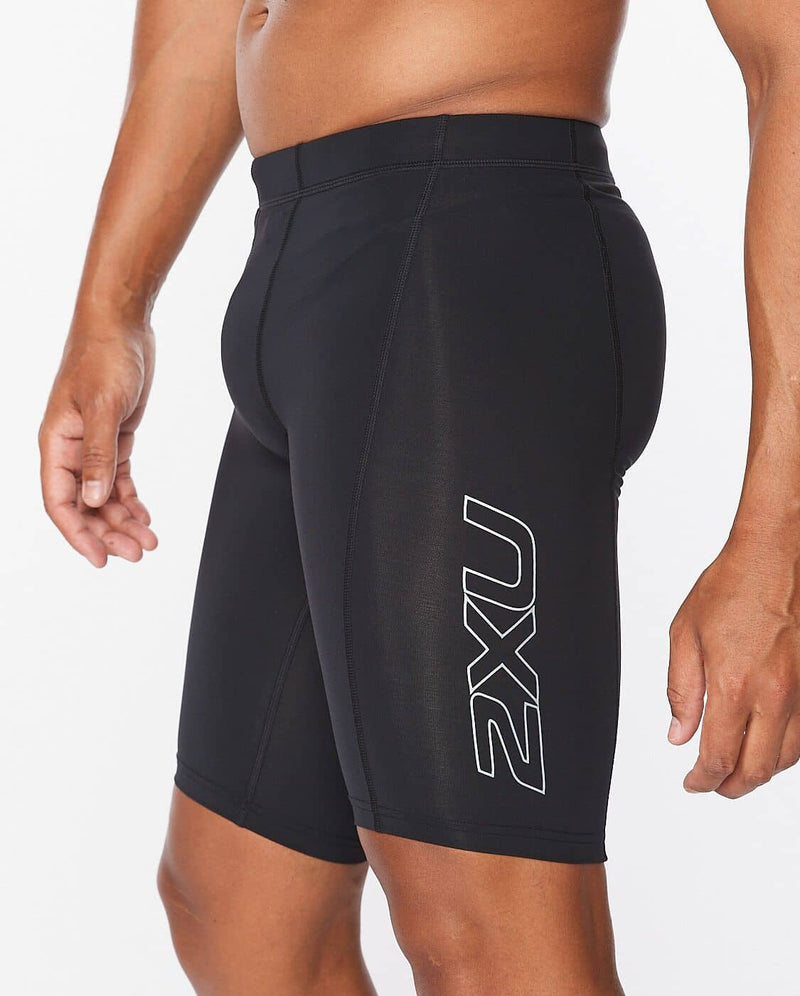 2xu Malaysia Core Compression Shorts Black Silver Reflective Left Zoomed