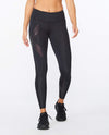 Motion Mid-Rise Compression Tights - Black/Cranberry