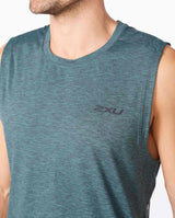 2xu Malaysia Motion Tank Silver Sage Black Front Zoomed