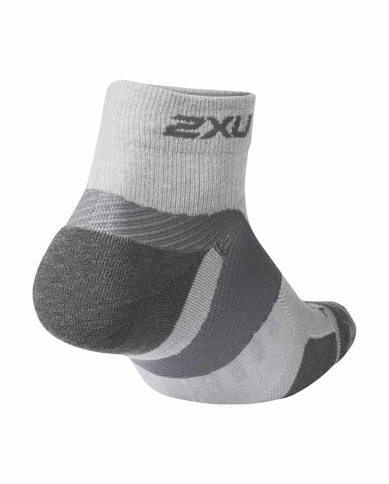 2xu Malaysia Vectr Merino Long Cushion 1/4 Crew Sock Grey Grey Back