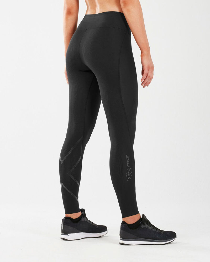 New 2XU Women Mid-Rise Compression Tights Higher Rise Streamlined